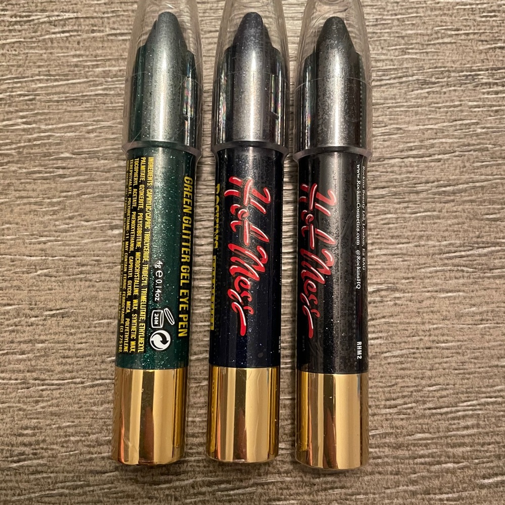 Rockins set of 3 glitter gel eye pens